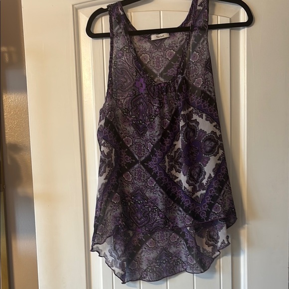 TeenBell Purple and Gray Asymmetrical Tank Top - Picture 1 of 6